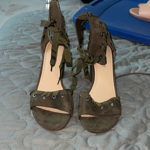 LB Olive Lace Heels